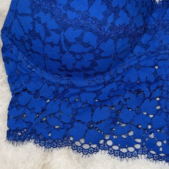 Victoria’s Secret Pink Longline Lace Bralette Underwire Bra Blue Women’s Small S - Picture 7 of 12